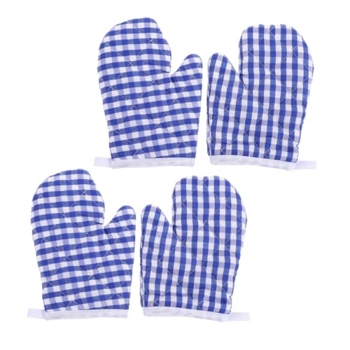 4 manoplas de horno para mini horno, mini microondas, guantes de grado alimenticio, guantes de horno, guantes de horno, guantes de protección de manos, guantes gruesos de poliéster BEBEMOKO