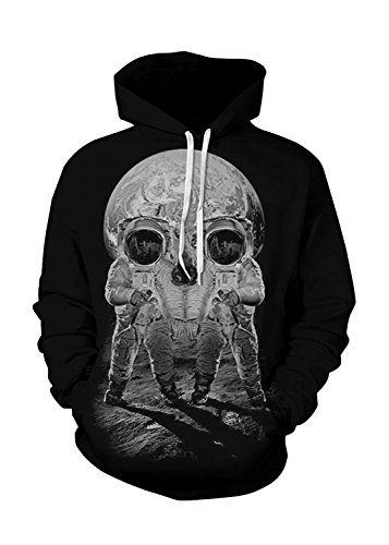 NEWCOSPLAY Unisex Realistic 3D Digital Print Pullover Hoodie Hooded Sweatshirt (S/M)