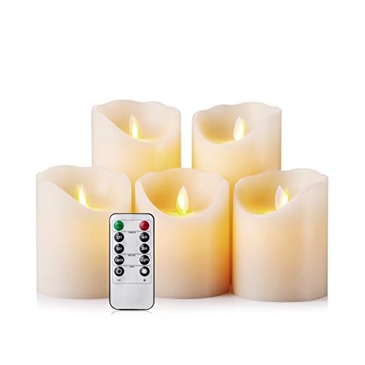 Enpornk Flameless Candles LED Candles Realistic Moving Set of 5 Ivory Battery Candles Real Wax Pillar with 10-Key Remote Control Timer- 2/4/6/8 Hours