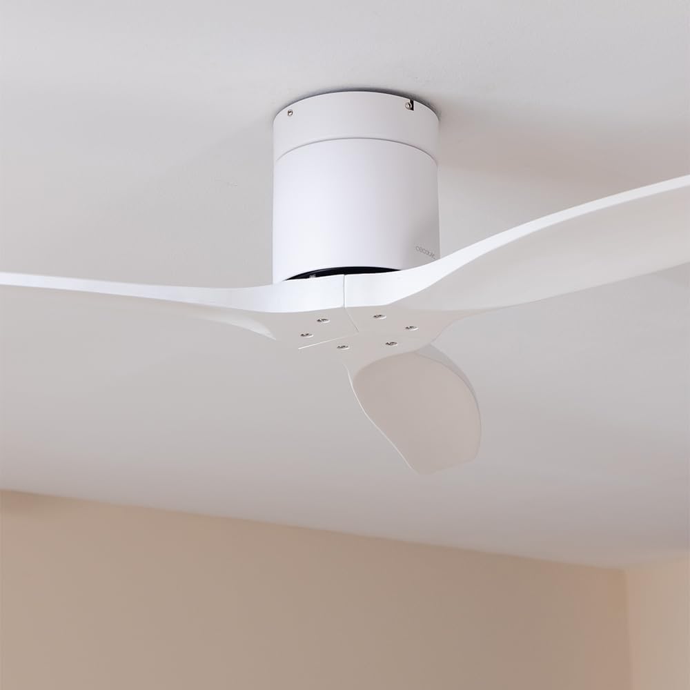 Cecotec - EnergySilence Aero 5500 Aqua White&White Connected wentylator sufitowy - silnik 40W DC, średnica 132 cm, Wi-Fi, zdalny, na zewnątrz, timer, lato i zima, cichy