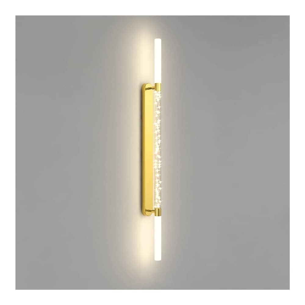 HCZKIUJY Minimalist Long Linear Strip LED Wall Sconce, Modern Indoor Decor Gypsophila Wall Lamp for Bedroom Living Room Corridor Stairs Home Wall Light Lámpara de Pared (Gold-80cm)