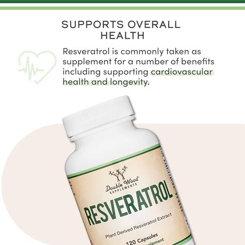 resveratrol supplement 500mg per serving 120 capsules resveratrol polygonum root extract providing 50 trans resveratrol healthy aging support by double wood
