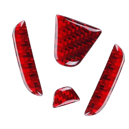 Image of Bilisin Compatible with Rear Tailgate Insert Emblem Logo Carbon Fiber Emblem Badge Decal Cover Trim with Strong Adhesive for Honda CRV 2017-2022 Red