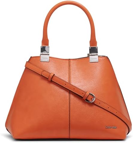 Calvin Klein womens Granite Geometric Satchel – 2 in 1, Vegan Lea...