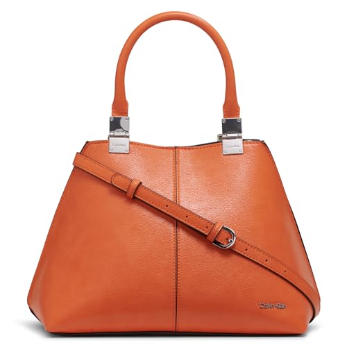 Image of Calvin Klein Women's Granite Geometric Satchel - 2 in 1, Vegan Leather, 2 Pockets