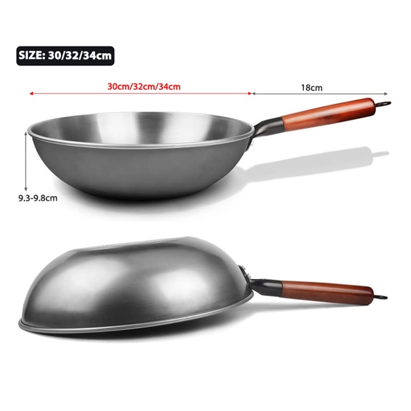 Wok con mango de madera desmontable miniatura 2