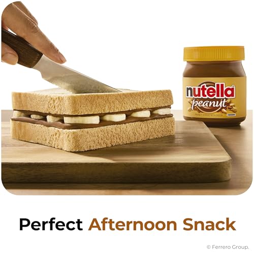 Image of Nutella Peanut Spread With Cocoa, Smooth and Creamy, for Afternoon Snacking, Family Gifts, Unique Snacks, 13 oz
