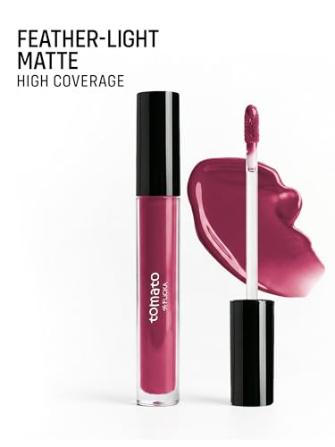 Image of FLiCKA Tomato Liquid Lipstick| Transfer Proof, Smudge Proof, Non-Sticky, Creamy Lightweight Lipstick For Women, Shade 10, 2ml
