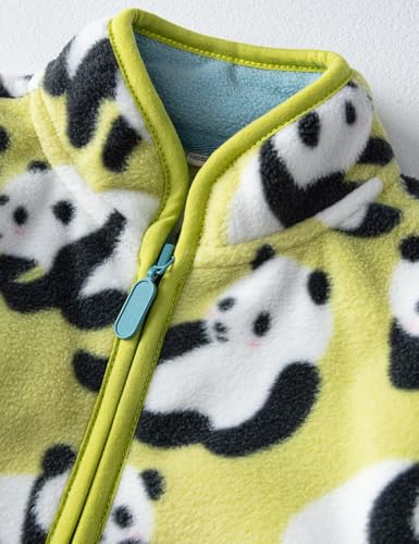 Image of Kids Printed Polar Fleece Jacket Toddler Baby Boys Girls Autumn Winter Warm Sherpa Lining Outerwear Soft Lightweight
