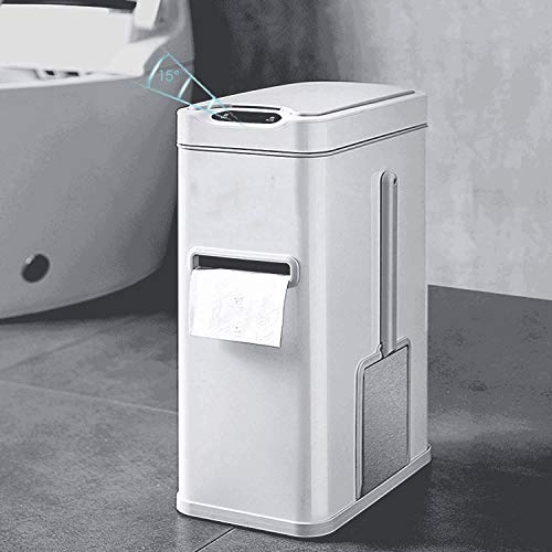 Caneca de basura automática con tapa 7L baño metal miniatura 2