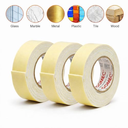 Image of Double-Sided Foam Tape 3mtr X 24mm - Strong Mounting, Shock Absorbing, Multi-Surface Adhesive Tape for Home, Office, Decor & Automotive - No Drilling, Clean Finish (3mtr X 24MM (Pack of 3))
