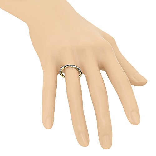 Dazzlingrock Collection 0.25 Cttw Round Black & White Diamond Swirl Stackable Ring for Women in 14K Solid Gold4