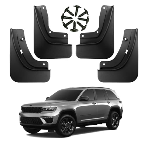 Image of Mud Flaps Fit Grand Cherokee 2023 2022 Front and Rear Splash Guards no Drilling Required Mud Flaps Compatible with 5th Generation Jeep Grand Cherokee (Non-L) 2022-2024 Accessories Set of 4