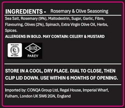 Ina Paarman | Rosemary & Olive Seasoning | 200ml | Award Winning | Pairs with Roast lamb, Chicken, Veg, Pasta | Natural Ingredients | Cooking | Spice | Delicious Flavour | Rosemary & Olive Seasoning