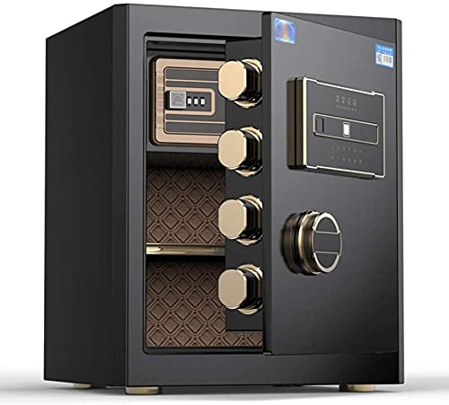 Casseforti Documenti la casa antincendio e cassaforte Impronte digitali Impermeabile in Acciaio Domestico Contanti per Gioielli da Ufficio, Hotel, Nero