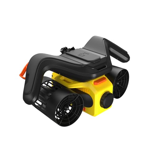 🤿PROFONDITÀ MAX 100FT IMPERMEABILE: Certificato da IPX8 impermeabile, ti consente di provare il brivido dell'esplorazione subacquea senza sforzo fino a 100 FT di profondità con uno scooter subacqueo all'avanguardia, scopri la vita marina e i tesori nascosti come mai prima d'ora.
