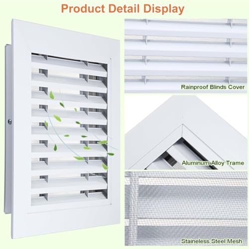 Grille de ventilation climatiseur contre la surchauffe comble 50x50 - 3