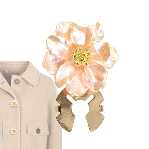 Rhinestone Button Covers - Gold Base Blouse Pin, Flower Clasp Rhinestone Brooch for Apparel, Fashion Jewelry Accessory, Decorati
