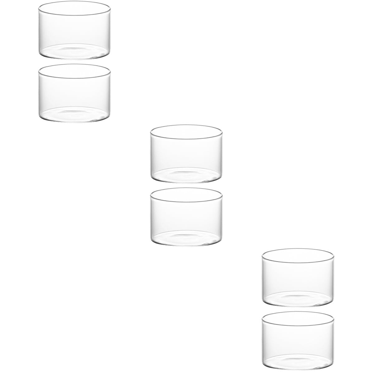 Housoutil 3sets Glass Ice Cream Bowl Multi-functional Dessert Cups Pudding Cups Lids 2pcs*3