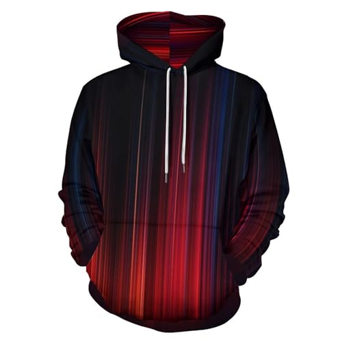 Rayures élégantes sur ce sweat à capuche unisexe imprimé 3D géométrique