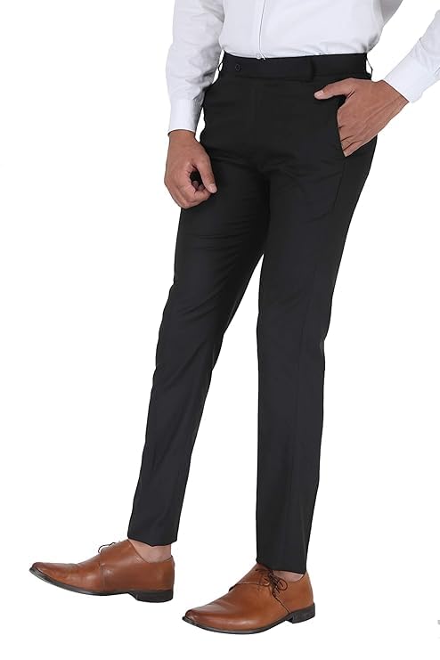 Image of ABLESTAR Men's Polycotton Slim Fit Formal Trouser - Spendex Cotton Casual Pant for Men - Breathable, Lightweight, Adjustable Formal Trouser for Men - Pack of 3