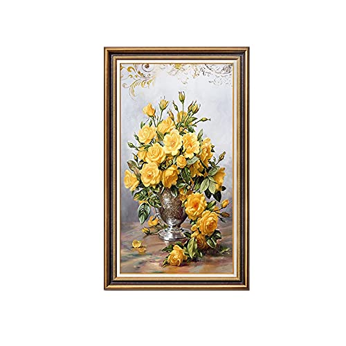 Diamond painting rose jaune à offrir en cadeau créatif et relaxant pour passionnés