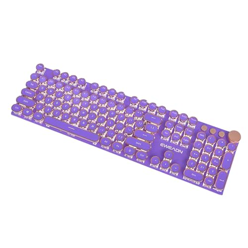 XJS メカニカル式ゲーミングキーボード ピンク軸 19種類白色バックライト 5段階の明るさ調整 タイプライター式 104キー 取り外し可能キーキャップ 、 高速反応 ゲーム用キーボード スピンボタン付き英語配列 Windows/Macに対応 オフィス/ゲ