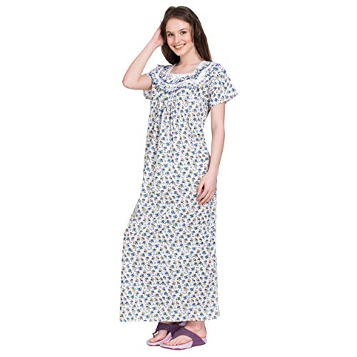Image of Women's Cotton Nighty Night Gown Multicolore /Cotton Nighty for Pregnant Ladies /Women Night Gowns for Day Wear /Night Wear (Multicolour)(Available Sizes XL & XXL)