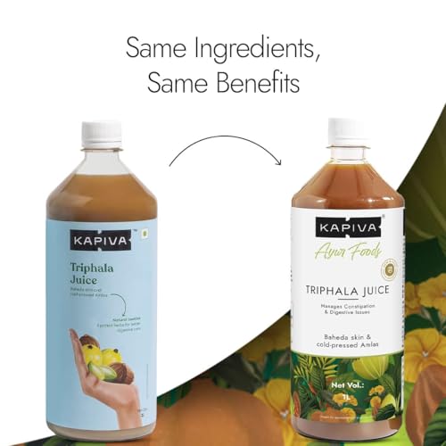Image of Kapiva Triphala Juice | 100% Ayurvedic | Relieves Constipation & Improves Digestion | No Added Sugar, 1L (Pack of 2)