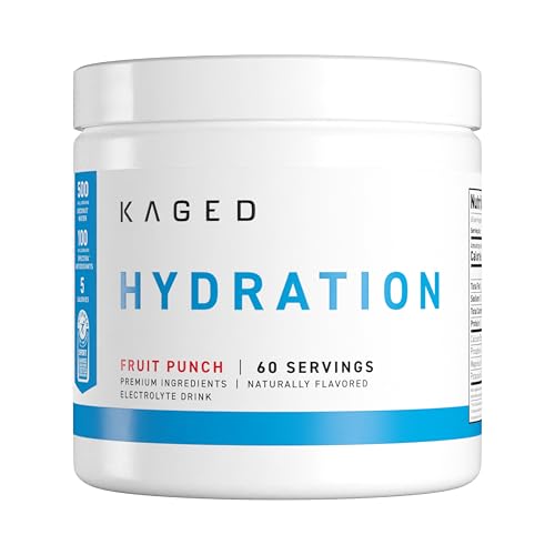 Image of Kaged Electrolytes, Muscle Hydra-Charge Premium Electrolyte Powder, Hydration Electrolyte Powder, Pre Workout, Post Workout, Intra Workout, Fruit Punch, 60 Servings