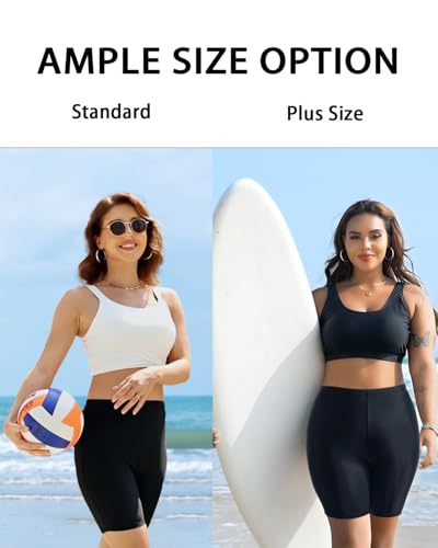 Holipick 7" Swim Shorts Women High Waisted Bathing Suit Shorts Swimsuit Boy Short Long Swimwear Bottom4