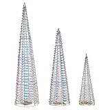 URBNLIVING Illuminated Christmas Tree Cone Pyramid LED Light Tower 3 Sizes - Festive Fairy Lights Decoration for Indoors & Outdoors, Elegant Xmas Display Holiday Decor for Home & Garden - Image 3
