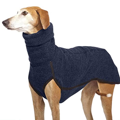 Imily Bela Hundepullover Fleece Rollkragen Hundemantel Warmer Weste Pullover Outdoor Hundejacke Winterkleidung für Kleine Mittel Große Hunde,Dunkelblau,S