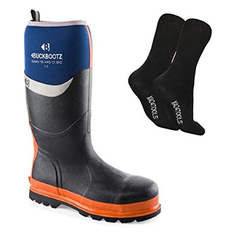 mad4tools Buckler BBZ6000 Safety Wellington Boots & Boot Socks (Blue/Orange, Numeric_9) Cover