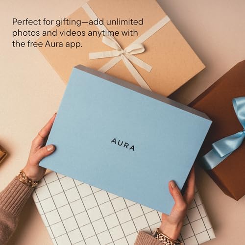 Image of Aura 15 inch HD WiFi Digital Picture Frame - Free Unlimited Cloud Storage - Send Photos from Phone - No Subscription - Auto On /Off - Gift for Parents & Grandparents (Black Mat, 15 inch)