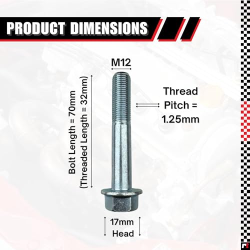 Image of M12-1.25 x 70mm ISO Grade 10.9 Hex Flange Bolt - JIS B1189, Partially Threaded, Japanese Industry Standard Hardware (1pc)