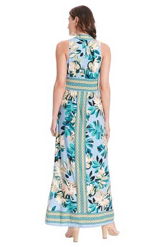 Image of London Times Women's Sleeveless V-Neck Maxi Dress for Women | Casual Dresses for Women