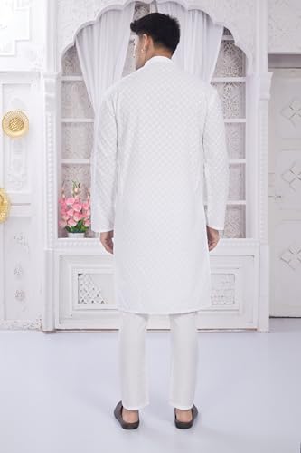 Image of DIVISIVE Men's Thread Embroidered Cotton Only Slim Fit Kurta