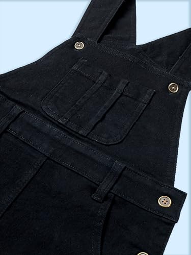 Image of KiddoPanti Girls Solid A-Line Fit Pinafore 5 Pocket Denim Dungaree Skirt