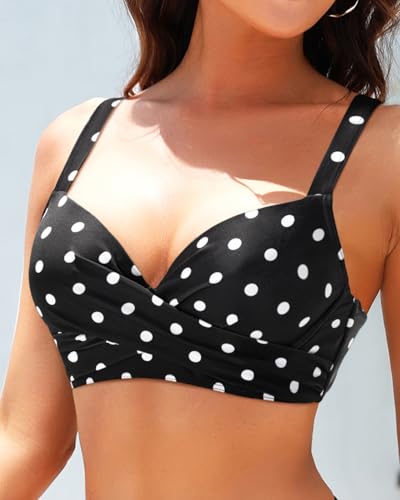 Image of Aqua Eve Women Underwire Bikini Top - Push Up Swimsuit Top Bra Padded Bathing Suit 2026 Twist Front Swimwear