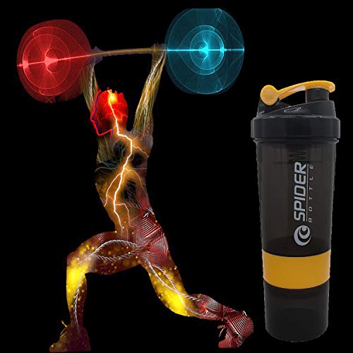 Image of Protein Shaker Bottle / 100% Leakproof Guarantee Sipper Bottle Ideal for Protein Shaker Bottle / 500ml with 2 Storage Compartment Cup for Gym, Yoga, Hiking, Cycling, BPA Free Material