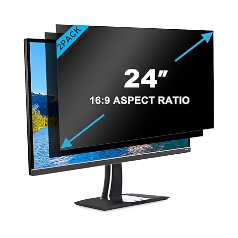 GUMIKE 2-PACK 24 inch Computer Privacy Screen Filter Suitable for 16:9 Aspect Ratio Widescreen Monitor - Blue Light Filter- Anti-Glare & Anti-Scratch Protector Film ([2-Pack] 24" Widescreen (16:9) Cover