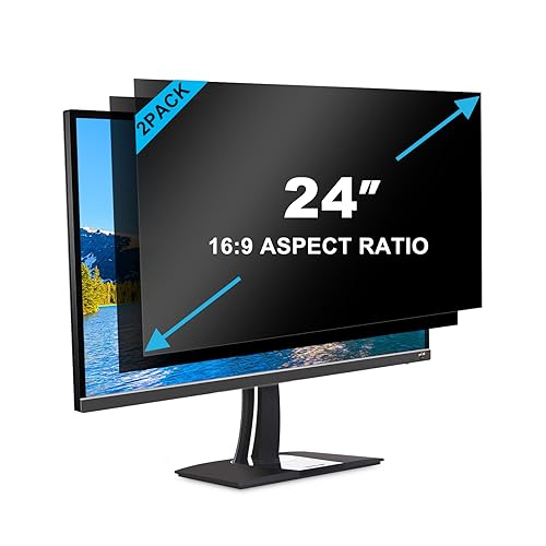 Image of GUMIKE 2-PACK 24 inch Computer Privacy Screen Filter Suitable for 16:9 Aspect Ratio Widescreen Monitor - Blue Light Filter- Anti-Glare & Anti-Scratch Protector Film ([2-Pack] 24 inch Widescreen (16:9)