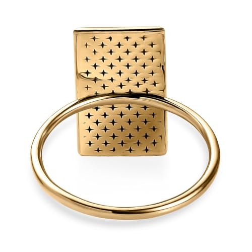 Shop LC LUXURO 10K Yellow Gold Bar Ring - Solid Gold Rings for Women - Wedding Gold Jewelry Birthday Gifts for Women 1.75 Grams4