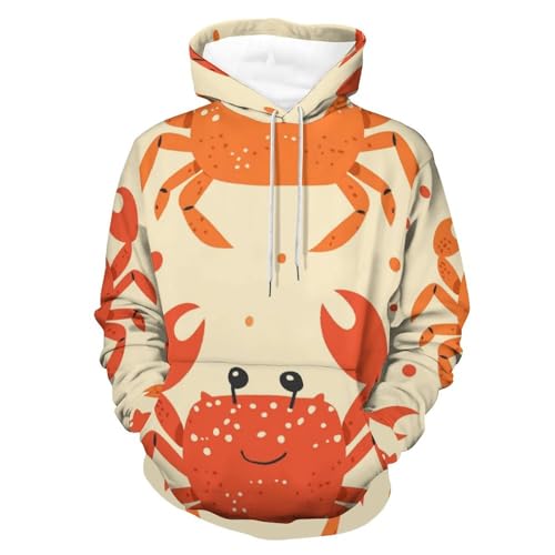 Hoodie Manches Longues Crabe Rouge Sweat à Capuche Idéal pour vos Sorties en Ville