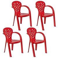 URBNLIVING Set of 1/2/4/6 Colourful Plastic Kids Toddler Chairs - Stackable Nursery Chairs for Study, Computer, Garden, Playroom, Party and School - Lightweight Child-Safe Seating