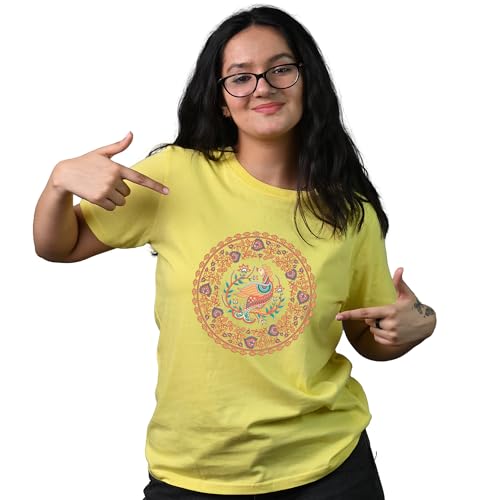 Women Cotton Half Sleeve Round Neck Comfort Fit T-Shirt with Kala...