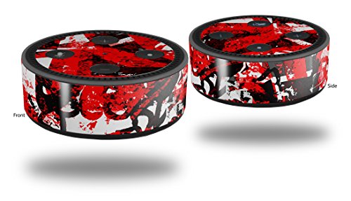 Skin Wrap Decal Set 2 Pack for Amazon Echo Dot 2 - Red Graffiti (2nd Generation ONLY - Echo NOT Included)