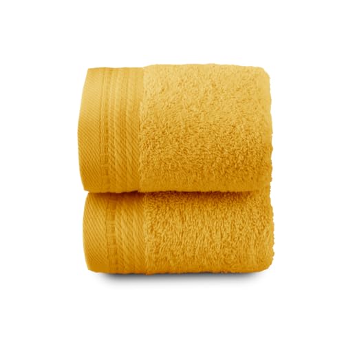 RIZO Top Towel - Set of 2 Bidet Towels - Bath Towels - Small Towels - 100% Combed Cotton - 600 g/m2 - Measure 30 x 50 cm - Gold - Cosy Home Interiors RIZO Top Towel - Set of 2 Bidet Towels - Bath Towels - Small Towels - 100% Combed Cotton - 600 g/m2 - Measure 30 x 50 cm - Gold