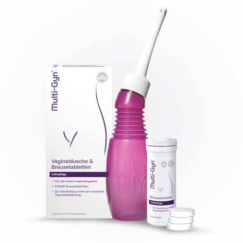 Wiederverwendbare Multi-Gyn Vaginaldusche mit Brausetabletten – Für eine gesunde weibliche Hygiene – Praktisch beim Duschen zu verwenden – Weicher Applikator für eine sanfte und effiziente Anwendung